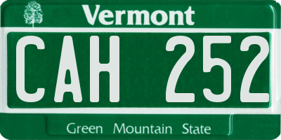 VT license plate CAH252
