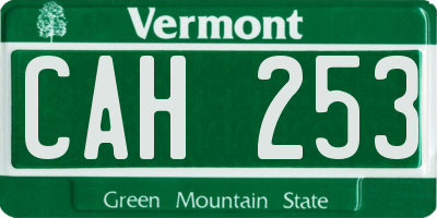 VT license plate CAH253