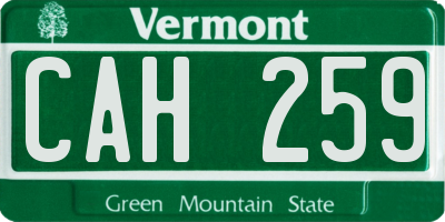 VT license plate CAH259