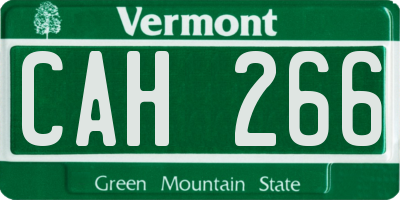 VT license plate CAH266