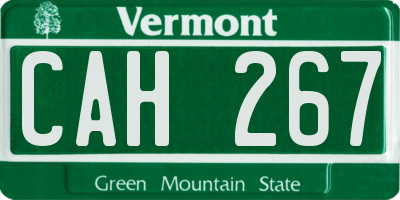 VT license plate CAH267