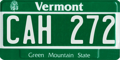 VT license plate CAH272