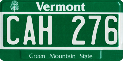 VT license plate CAH276