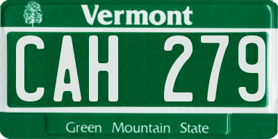VT license plate CAH279