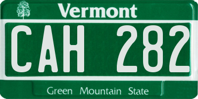 VT license plate CAH282