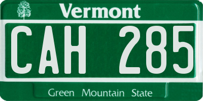 VT license plate CAH285