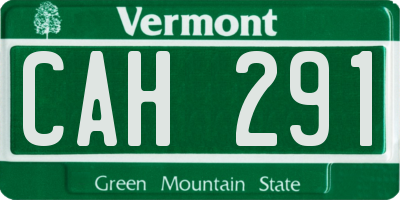 VT license plate CAH291