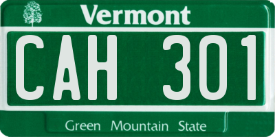 VT license plate CAH301
