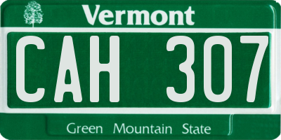 VT license plate CAH307