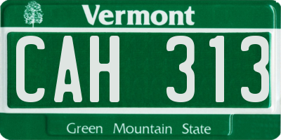 VT license plate CAH313