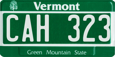 VT license plate CAH323
