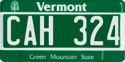 VT license plate CAH324