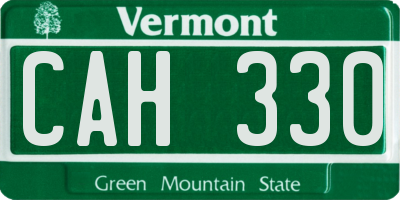 VT license plate CAH330