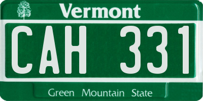 VT license plate CAH331