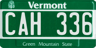 VT license plate CAH336