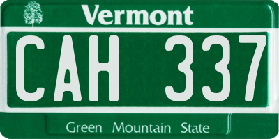 VT license plate CAH337