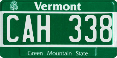 VT license plate CAH338