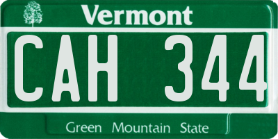 VT license plate CAH344