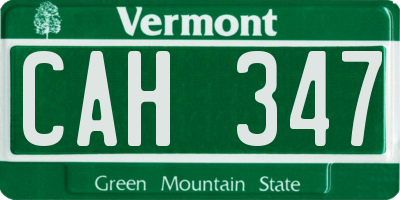 VT license plate CAH347
