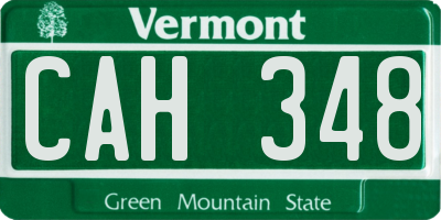 VT license plate CAH348