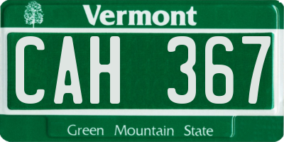 VT license plate CAH367
