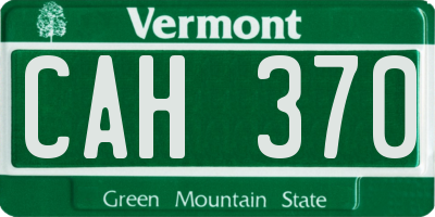 VT license plate CAH370