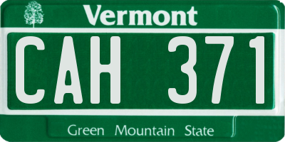 VT license plate CAH371
