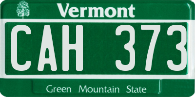 VT license plate CAH373