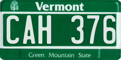 VT license plate CAH376