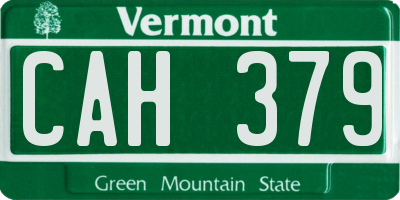 VT license plate CAH379