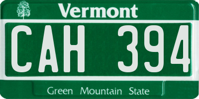 VT license plate CAH394