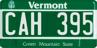 VT license plate CAH395