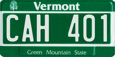 VT license plate CAH401