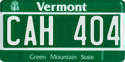 VT license plate CAH404