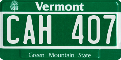 VT license plate CAH407