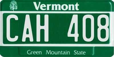 VT license plate CAH408
