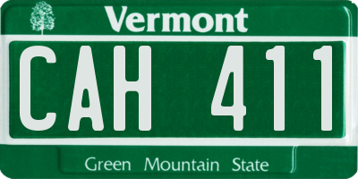 VT license plate CAH411