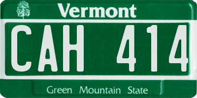 VT license plate CAH414