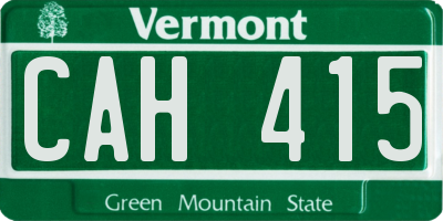 VT license plate CAH415