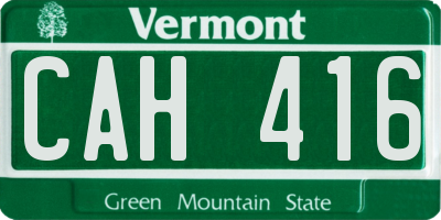 VT license plate CAH416