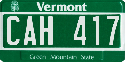 VT license plate CAH417