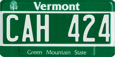 VT license plate CAH424