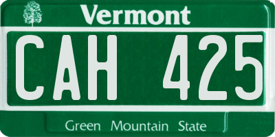 VT license plate CAH425
