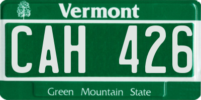 VT license plate CAH426