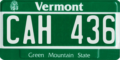 VT license plate CAH436