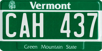 VT license plate CAH437