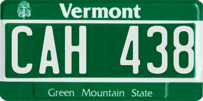VT license plate CAH438