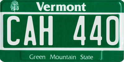 VT license plate CAH440