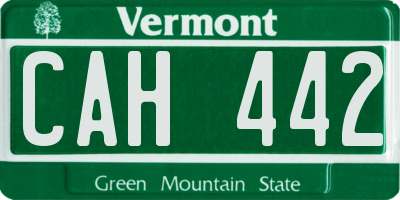VT license plate CAH442