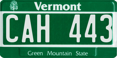 VT license plate CAH443